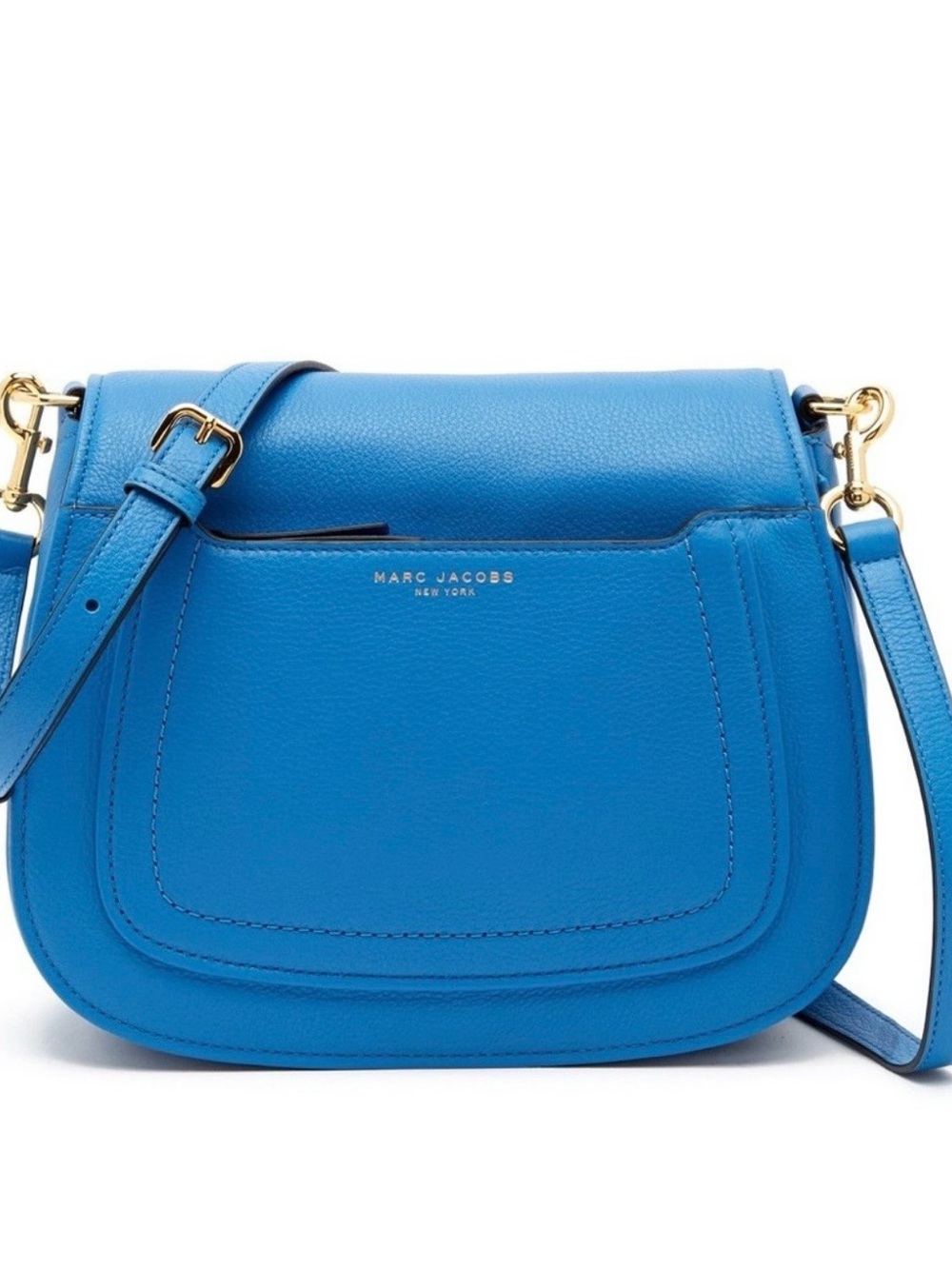 Marc by Marc Jacobs Blue Pebbled Leather Crossbody Handbag